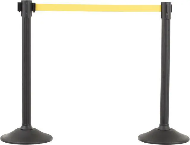 Main image of Black post and 6.5' Yellow Belt -  2 pack