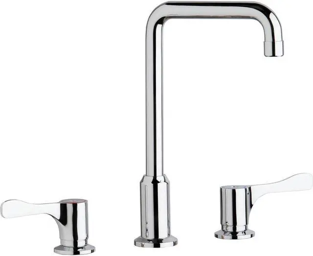Main image of Elkay 8" Centerset Concealed Deck Mount Faucet with Arc Tube Spout and 4" Lever Handles Chrome