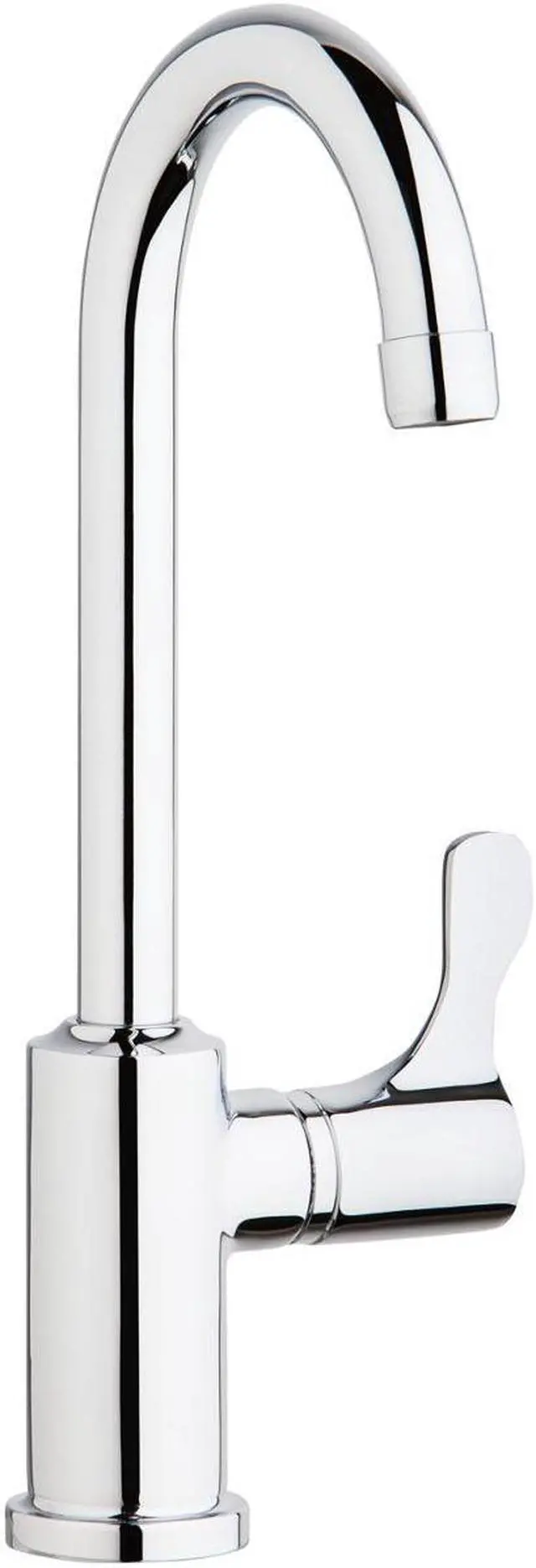 Main image of Elkay Single Hole 12-1/2" Vandal Resistant Deck Mount Faucet with Gooseneck Spout Lever Handle on Right Side Chrome