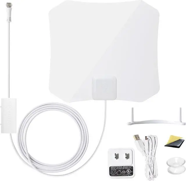 Alt view image 19 of 19 - ANTOP Digital Indoor HDTV Antenna 30-45 Mile Range w/Smartpass Amplifier
