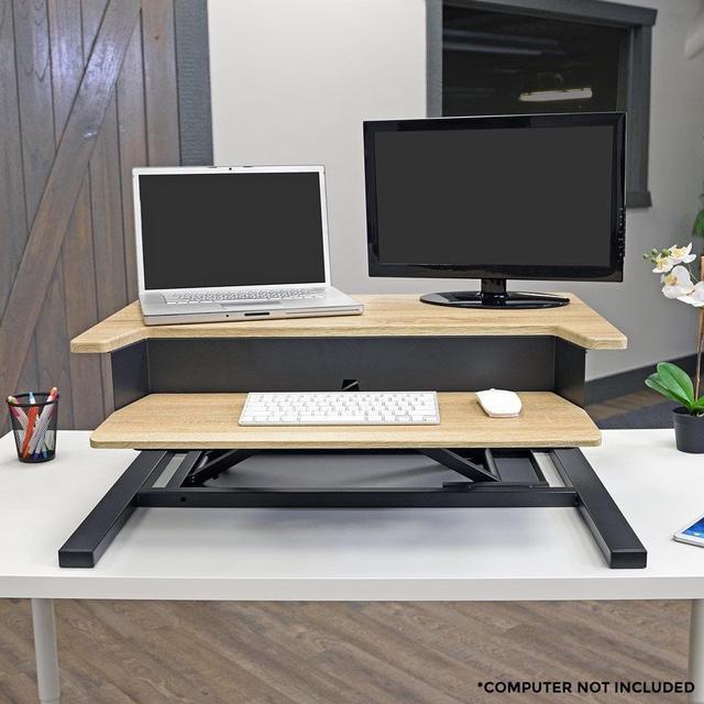 Alt view image 10 of 20 - Luxor LVLUP PRO32-WO Level Up 32 Pro Standing Desk Converter