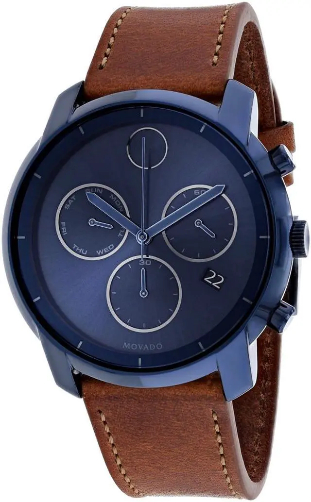 Alt view image 3 of 6 - Movado Bold Leather Chronograph Mens Watch 3600476