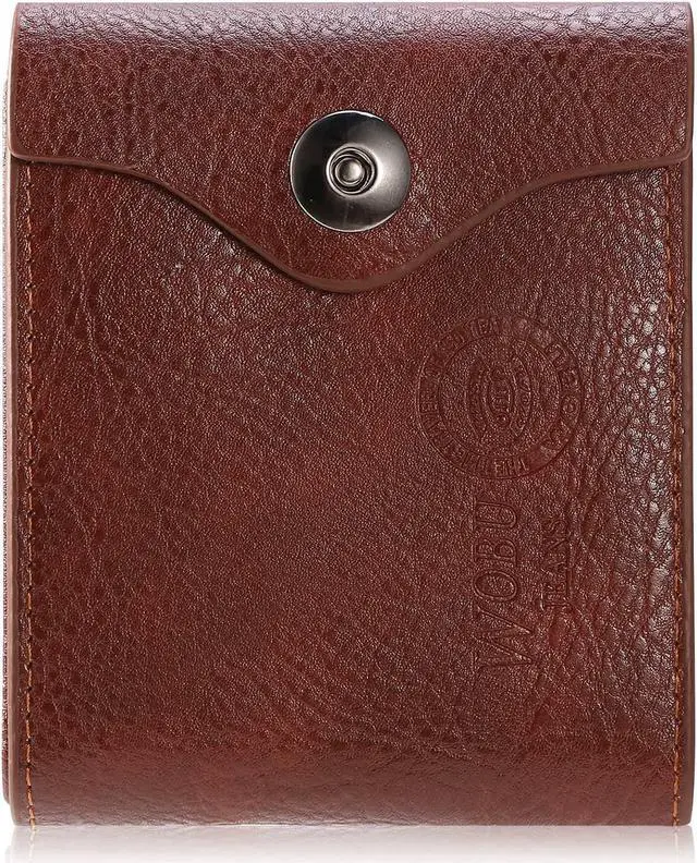 Main image of Mens Wallet PU Leather Bifold Purse Slim RFID Blocking Card Holder Cases w/ 2 ID Window Coin Pocket