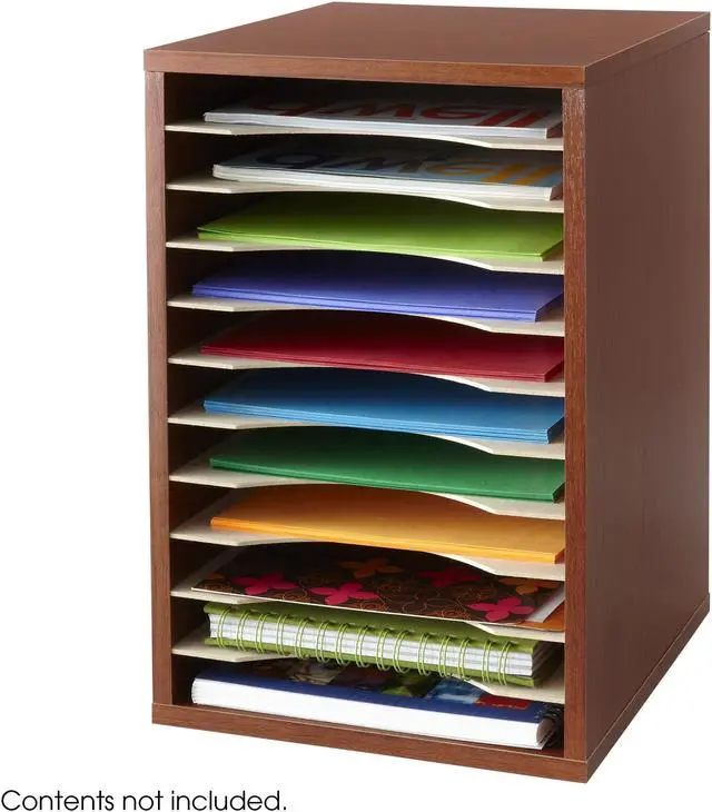 Alt view image 8 of 20 - Wood Desktop Literature Sorter, 11 Sections 10 5/8 X 11 7/8 X 16, Cherry