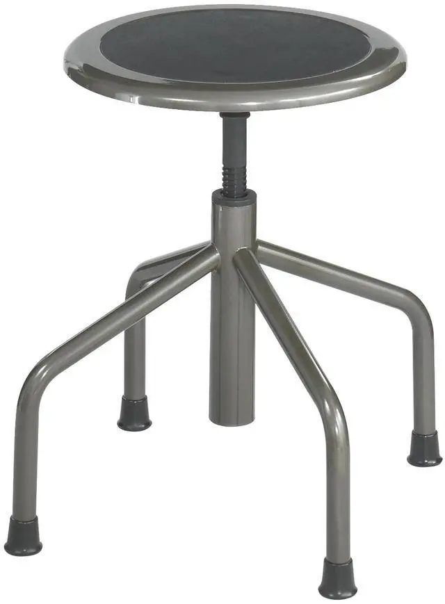 Alt view image 4 of 6 - Safco 6669 Diesel Low Base Stool - Backless - Supports Up to 250 lb - 16" to 22" Seat Height - Black Seat, Pewter Base