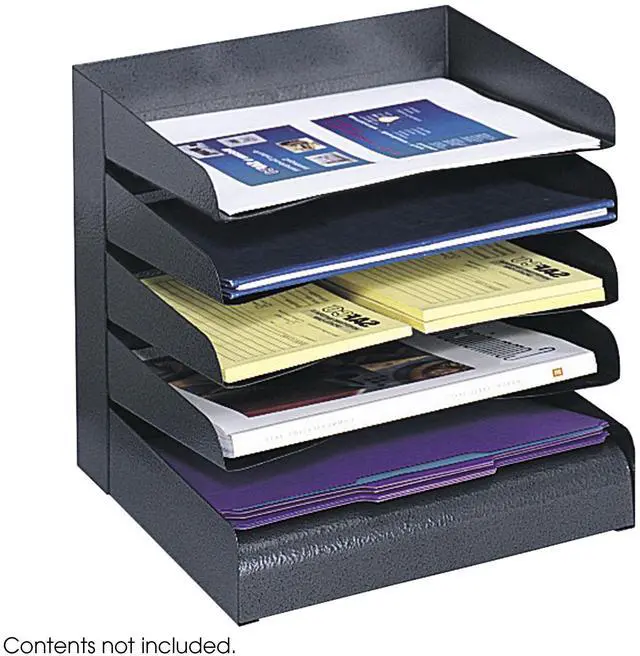 Alt view image 7 of 13 - Safco Steel Desk Tray Sorter 5-Tier Ltr 12"x9-1/2"x11-1/4" BK 3127BL