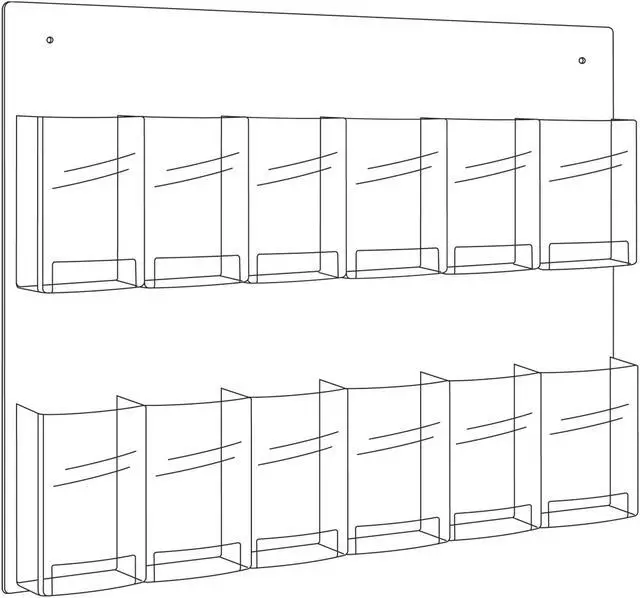 Alt view image 4 of 4 - Safco 5671CL Clear2c™ 12 Pamphlet Display 28 3/4"w x 3"d x 23 1/2"h Clear