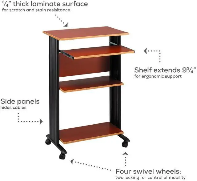 Alt view image 10 of 11 - Safco 1923CY Muv Standing Desk - 29.5" x 22" x 45" - Cherry