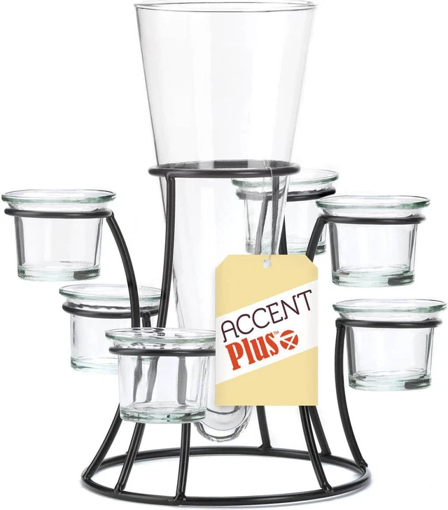 Alt view image 3 of 3 - CIRCULAR CANDLE STAND WITH VASE