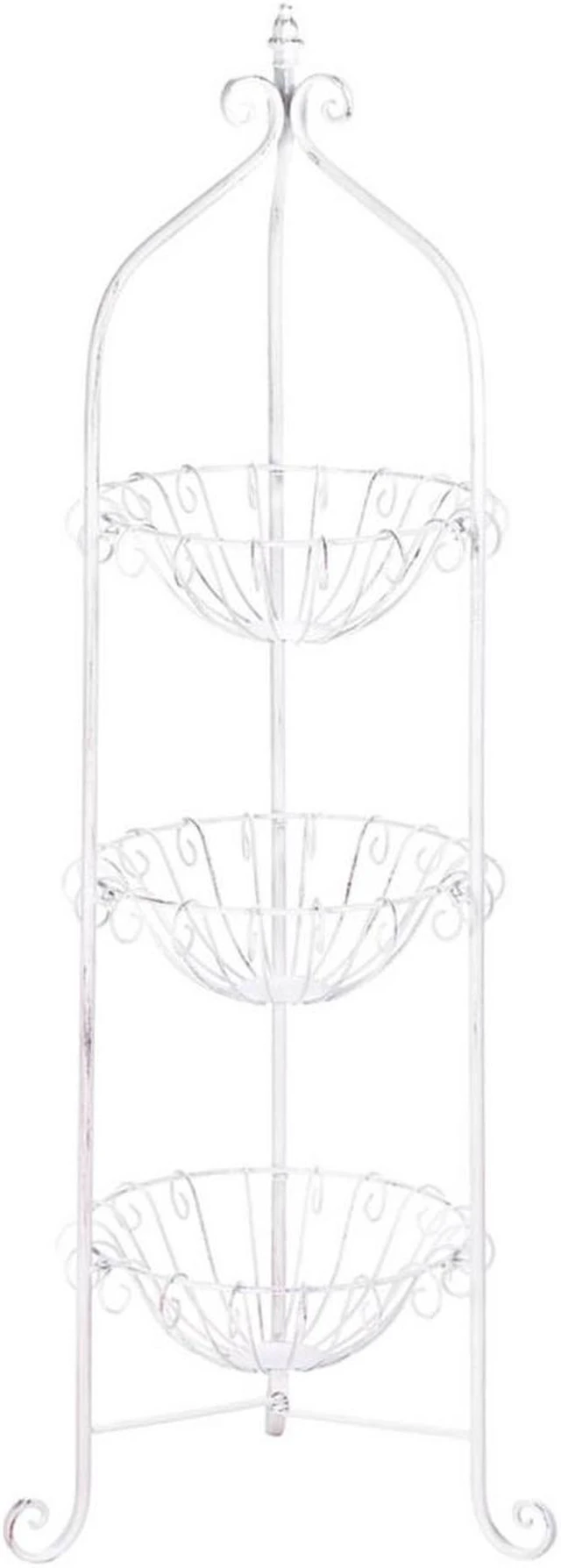 Alt view image 2 of 3 - Accent Plus 57071114 Tiered Standing Basket, White (39.5" Tall)