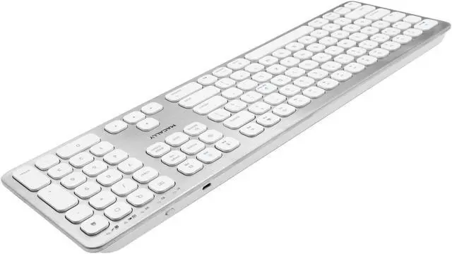 Alt view image 9 of 20 - Macally Bluetooth Wireless Keyboard for Mac, iMac, Apple Mac Pro, Mac Mini, MacBook Pro/Air Laptop - Rechargeable Slim Full-Size Keyboard (BTWKEYMB)