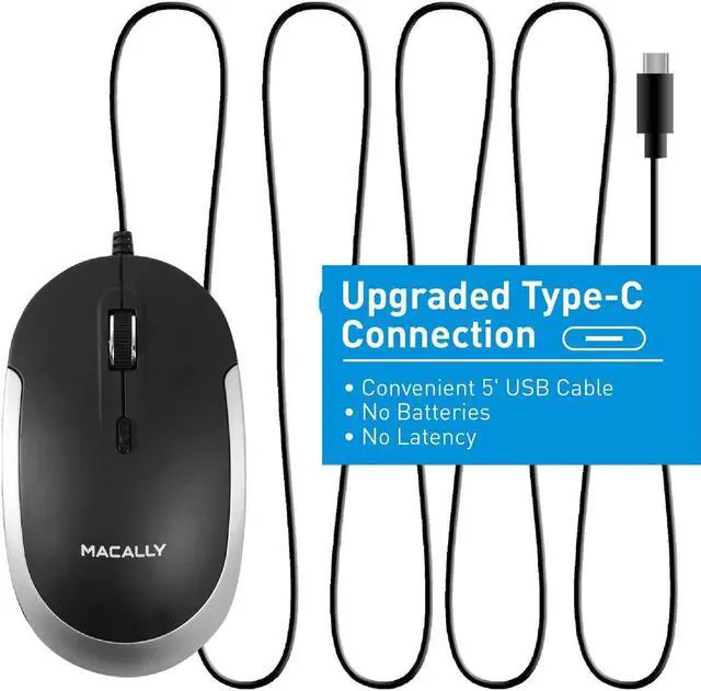 Alt view image 13 of 19 - USB-C Optical Quiet Click Mouse for Mac/PC in Black & Aluminum Gray
