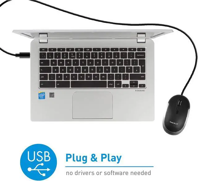 Alt view image 15 of 19 - USB-C Optical Quiet Click Mouse for Mac/PC in Black & Aluminum Gray