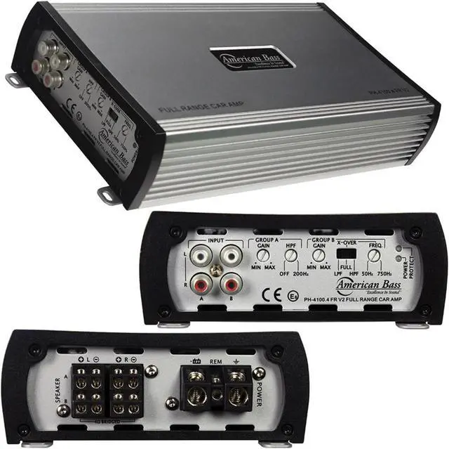 Alt view image 2 of 10 - AMERICAN BASS PH-4100.4 FR V2 American Bass Amp 4 Channel 2 Ohm stable 480 Watts Max(PH4100FRV2)