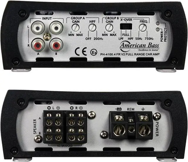Alt view image 4 of 10 - AMERICAN BASS PH-4100.4 FR V2 American Bass Amp 4 Channel 2 Ohm stable 480 Watts Max(PH4100FRV2)