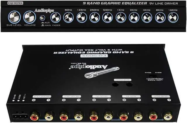 Alt view image 11 of 19 - Audiopipe EQ909X Voltage Display 9 Band Equalizer