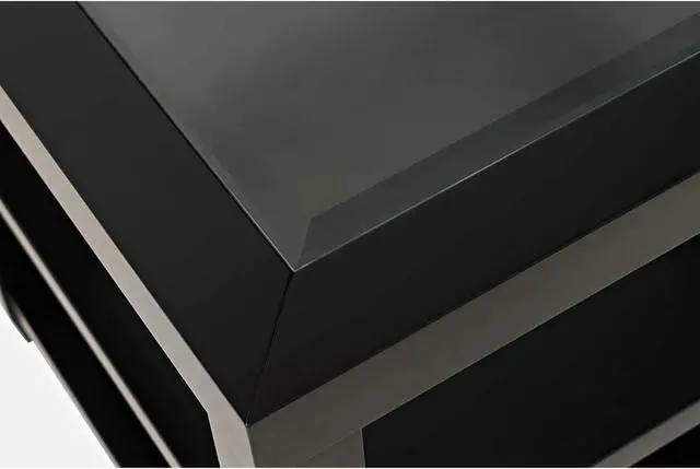 Alt view image 4 of 5 - Urban Icon Glass Inlay End Table with Storage Black 2001-3