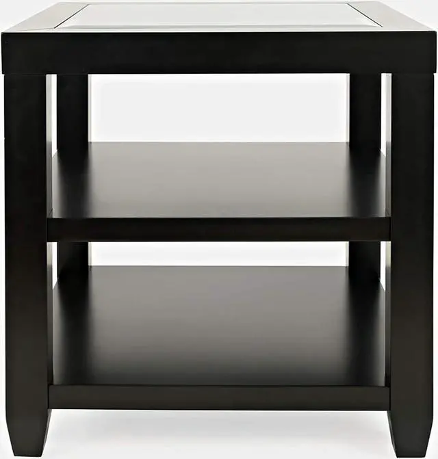 Alt view image 2 of 5 - Urban Icon Glass Inlay End Table with Storage Black 2001-3