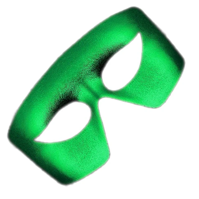 Alt view image 2 of 2 - Blinkee MGRNLMMG Masquerade Green Non-Light Up Metallic Mask Mardi Gras