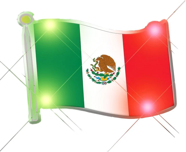 Alt view image 2 of 2 - Blinkee 3800000 Mexican Flag Flashing Body Light Lapel Pins