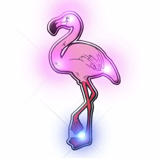 Alt view image 2 of 3 - Blinkee 3385000 Flamingo Flashing Body Light Lapel Pins