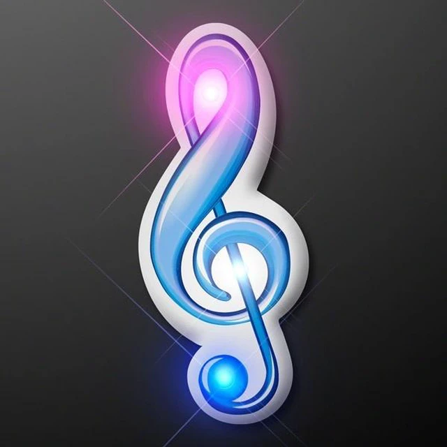 Alt view image 2 of 3 - Blinkee A4060 Treble Clef Music Note Flashing Body Light Lapel Pins