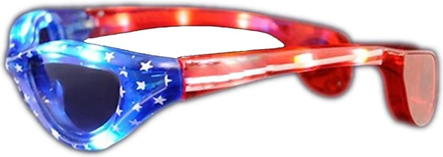 Main image of USA Stars and Stripes LED Fourth of July Sunglasses
