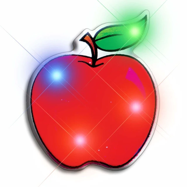 Alt view image 2 of 2 - Blinkee 3735000 Red Apple Flashing Body Light Lapel Pins
