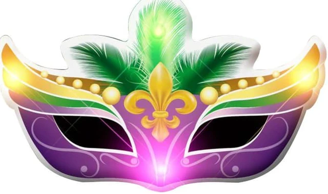 Main image of Carnival New Orleans Mardi Gras Mask Flashing Body Light Lapel Pins
