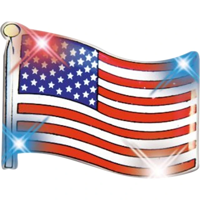 Alt view image 2 of 2 - Blinkee 4015000 USA Flag Flashing Body Light Lapel Pins