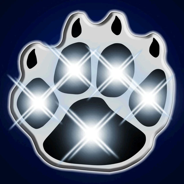 Alt view image 2 of 4 - Blinkee 3479000 White Pawprint Flashing Body Light Lapel Pins