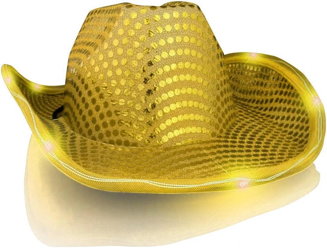 Alt view image 2 of 2 - blinkee LED Flashing Cowboy Hat with Gold Sequins