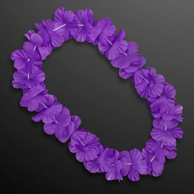 Alt view image 2 of 2 - blinkee Hawaiian Flower Lei Necklace Purple