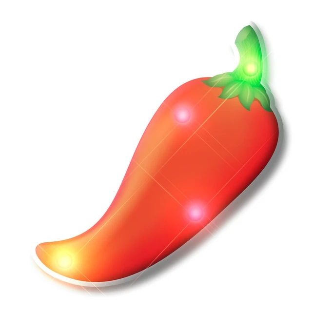 Alt view image 2 of 2 - Blinkee 3360000 Chili Pepper Flashing Body Light Lapel Pins