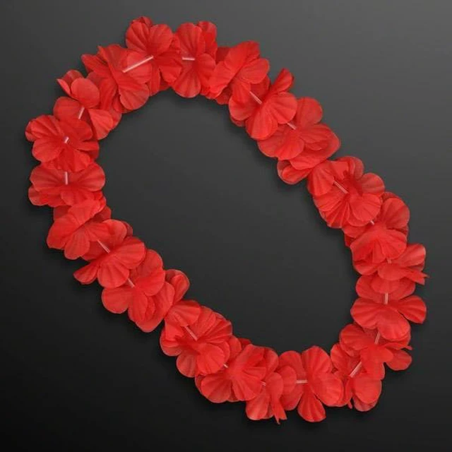 Alt view image 2 of 2 - blinkee Hawaiian Flower Lei Necklace Red