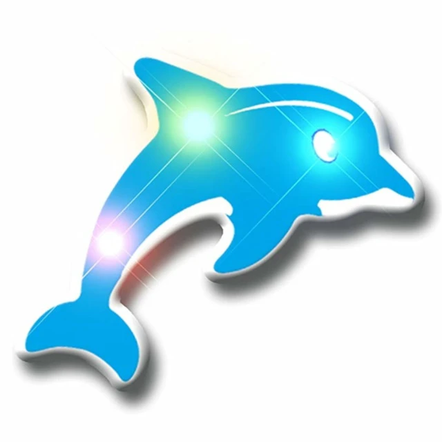 Alt view image 2 of 2 - Blinkee 3435000 Blue Dolphin Flashing Body Light Lapel Pins