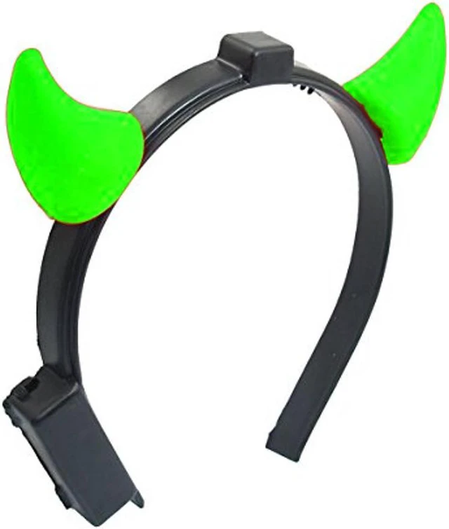 Alt view image 2 of 2 - blinkee light up devil horns green by led halloween costume for trick or treating and night time safely