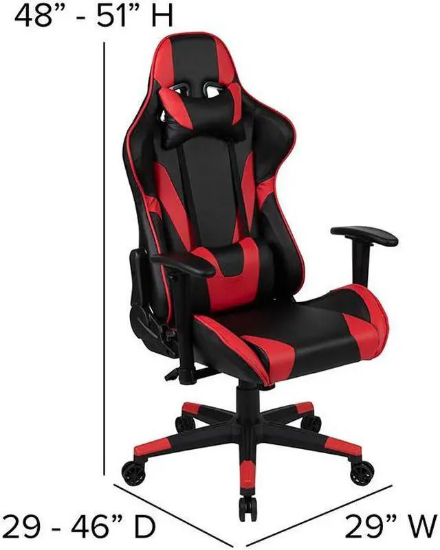 Alt view image 11 of 20 - Black Gaming Desk and Red/Black Reclining Gaming Chair Set with Cup Holder, Headphone Hook, and Monitor/Smartphone Stand