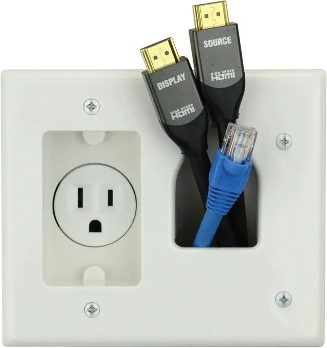 Alt view image 5 of 10 - DataComm Recessed Pro-power A/v Wall Plate Kit