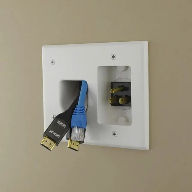 Alt view image 8 of 10 - DataComm Recessed Pro-power A/v Wall Plate Kit