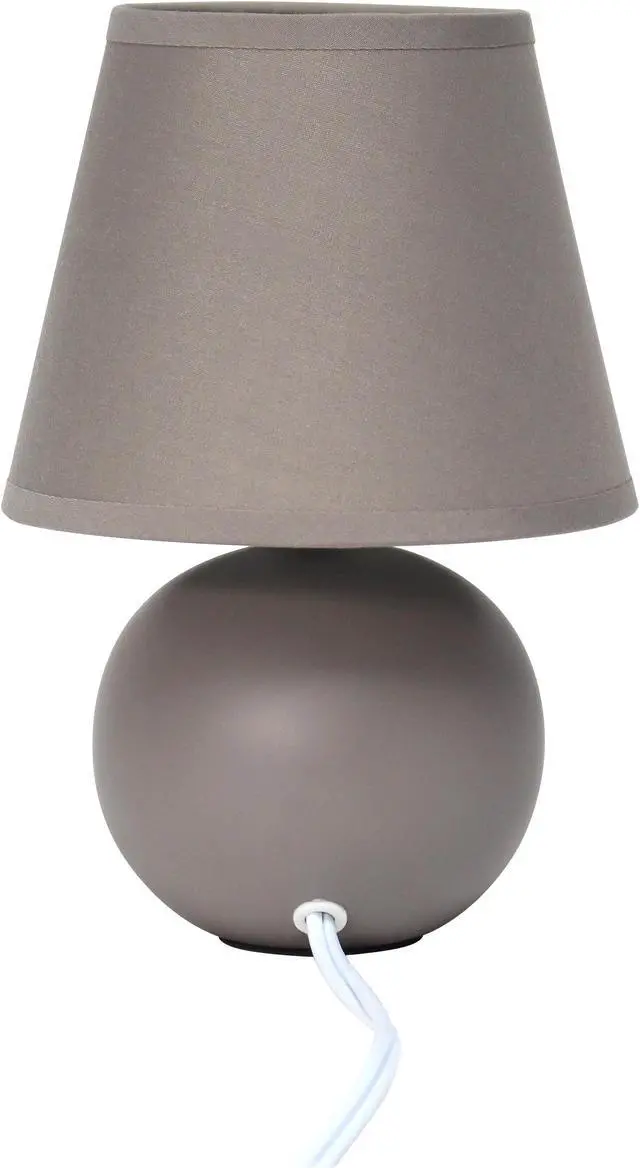 Alt view image 6 of 13 - Simple Designs Mini Ceramic Globe Table Lamp 2 Pack Set, Gray