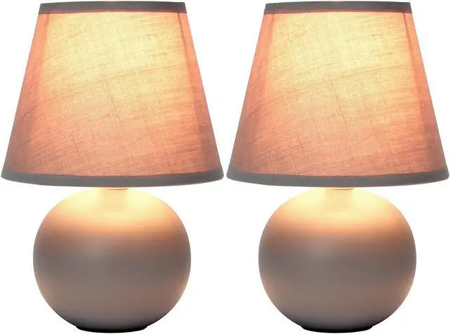 Alt view image 2 of 13 - Simple Designs Mini Ceramic Globe Table Lamp, Gray