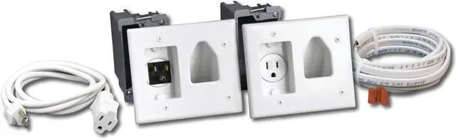 Alt view image 9 of 10 - DataComm Recessed Pro-power A/v Wall Plate Kit
