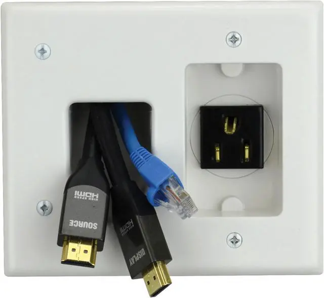 Alt view image 6 of 10 - DataComm Recessed Pro-power A/v Wall Plate Kit