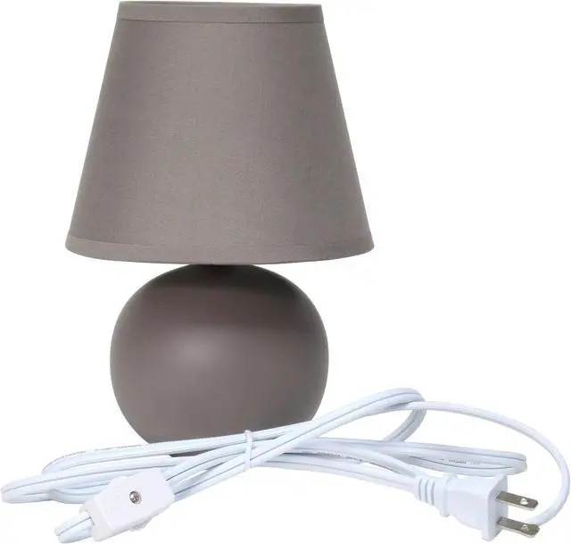 Alt view image 5 of 13 - Simple Designs Mini Ceramic Globe Table Lamp 2 Pack Set, Gray