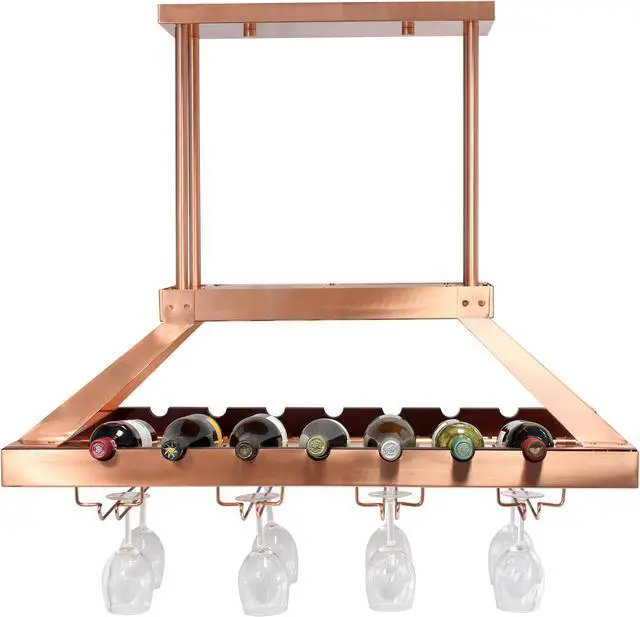 Main image of Elegant Designs 2 Light LED Overhead Wine Rack, Copper