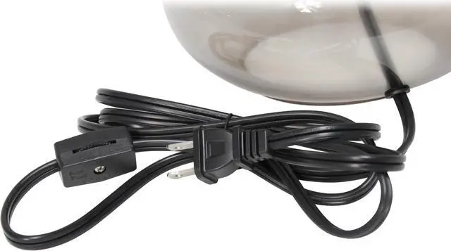 Alt view image 3 of 14 - Simple Designs Glass Raindrop Table Lamp with Fabric Shade, Smoke Gray with White Shade