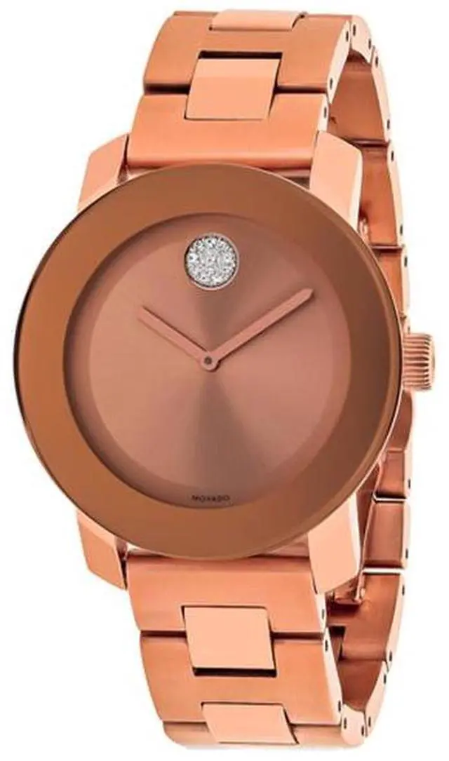 Alt view image 17 of 20 - Movado Bold Ladies Crystal Rose Gold Tone Bracelet Swiss Quartz Watch 3600086