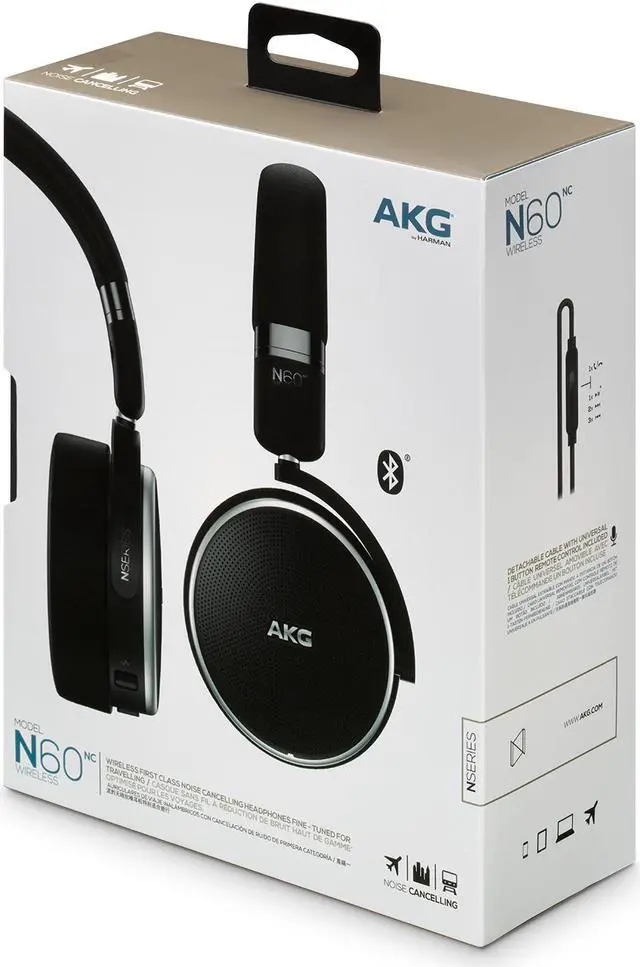 Alt view image 12 of 20 - AKG N60NC On-Ear Noise-Cancelling Bluetooth Headphones with Built-In Remote and Mic (Black)
