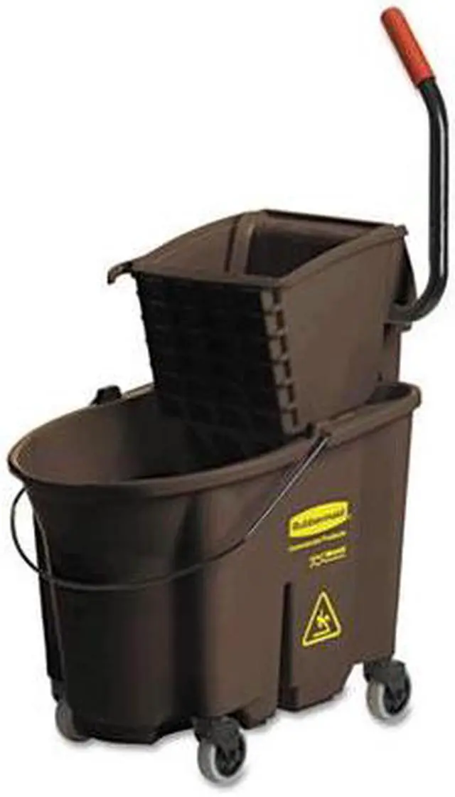 Alt view image 2 of 4 - Rubbermaid Commercial 758088BN Wavebrake 35-Quart Bucket/Wringer Combinations, Brown